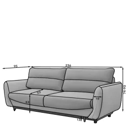 Discount Schlafsofa Amdona 3 Sitzer Sofa|Schlafsofas