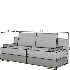 Hot Schlafsofa Train 3 Sitzer Sofa|Schlafsofas