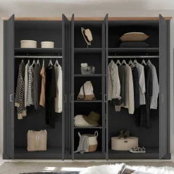 Hot Schlafzimmerkleiderschrank Trujano Drehtürenschränke|Kleiderschränke