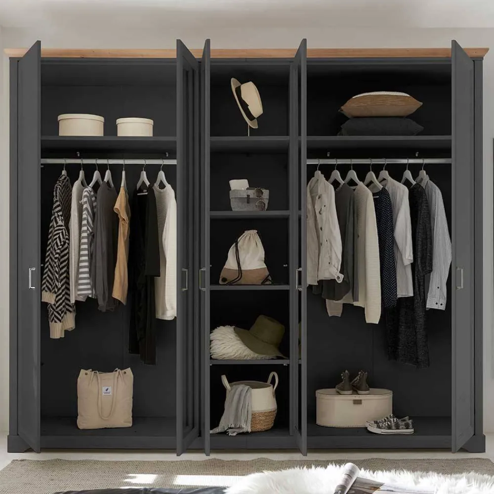 Hot Schlafzimmerkleiderschrank Trujano Drehtürenschränke|Kleiderschränke