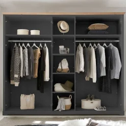 Hot Schlafzimmerkleiderschrank Trujano Drehtürenschränke|Kleiderschränke