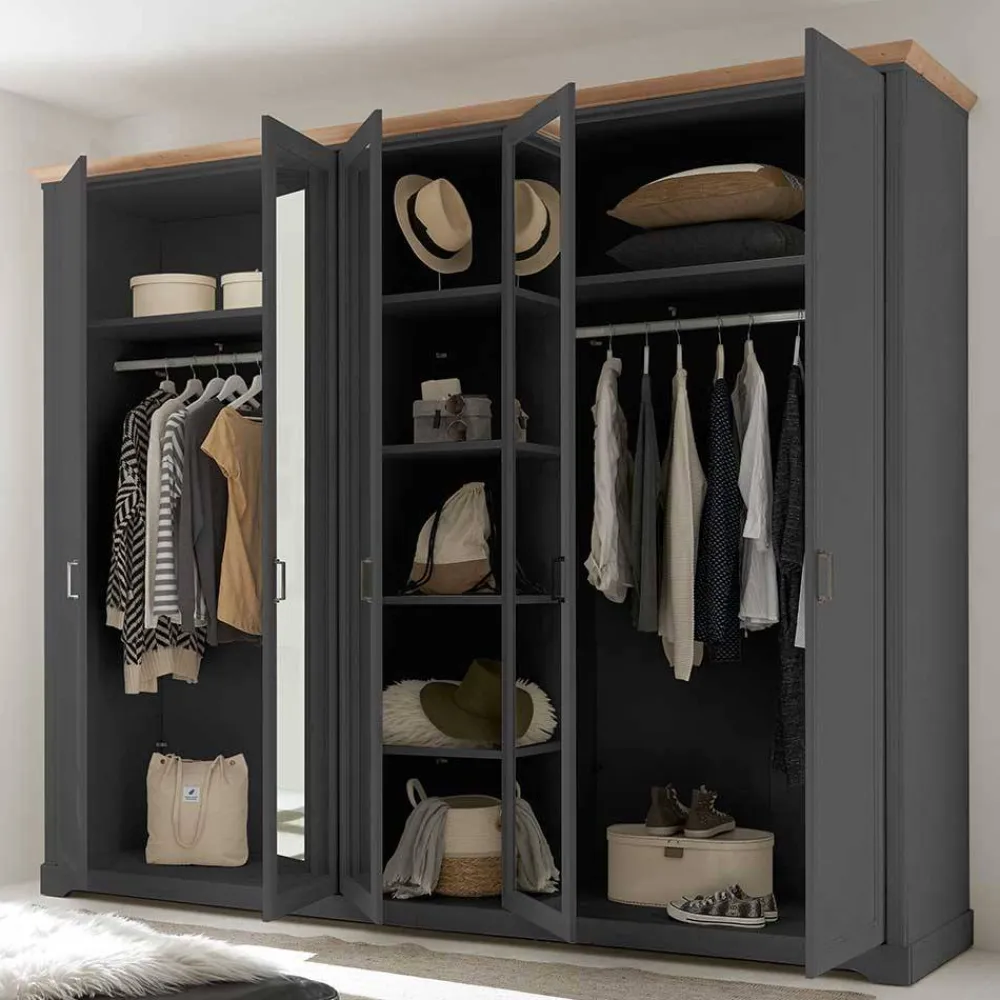 Hot Schlafzimmerkleiderschrank Trujano Drehtürenschränke|Kleiderschränke