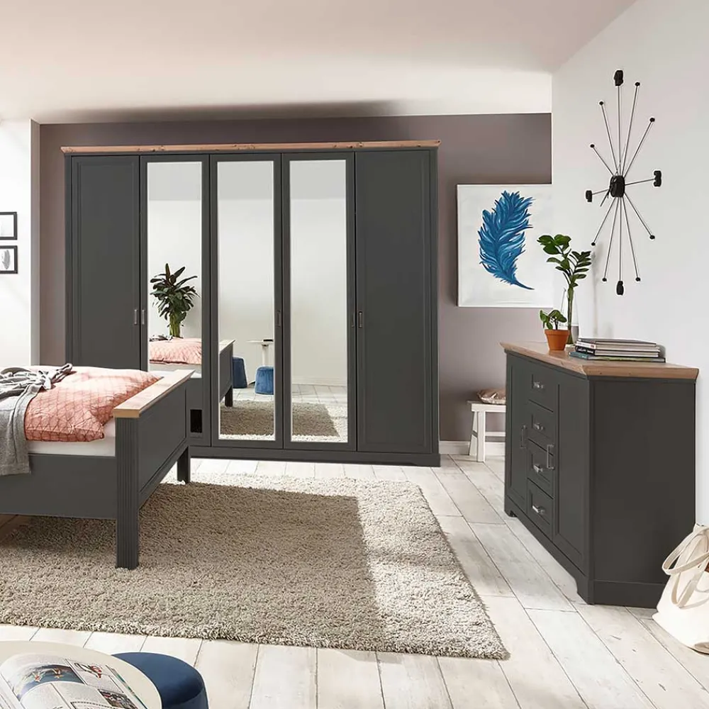 Hot Schlafzimmerkleiderschrank Trujano Drehtürenschränke|Kleiderschränke