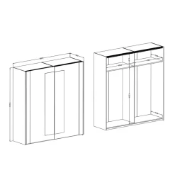 Clearance Schlafzimmerschrank Klevani Schiebetürenschränke