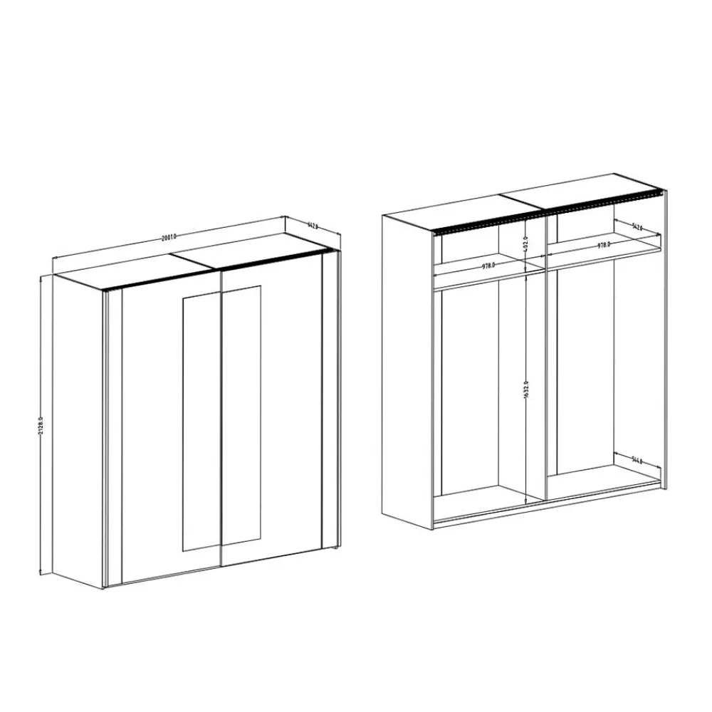 Clearance Schlafzimmerschrank Klevani Schiebetürenschränke