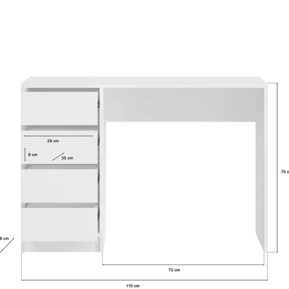 Clearance Schminktisch oder Schreibtisch Nenna Computertische|Jugendschreibtische