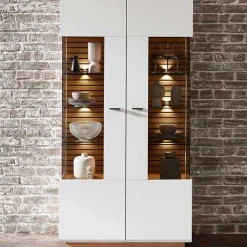 Outlet Schrank Vitrine Luzie Vitrinenschrank|Stauraumvitrinen