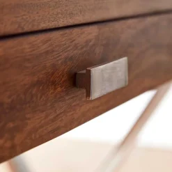 Schreibtisch Holz und Chrom Magdalina*Pharao24 Best