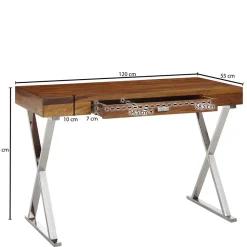 Schreibtisch Holz und Chrom Magdalina*Pharao24 Best