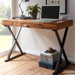 Schreibtisch Holz und Metall Tsubasa*Pharao24 Discount