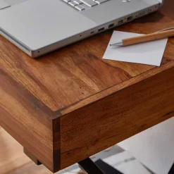 Schreibtisch Holz und Metall Tsubasa*Pharao24 Discount