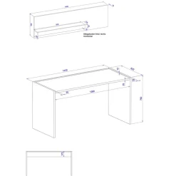 Discount Schreibtisch mit Wandboard Uzniana Büromöbel Sets