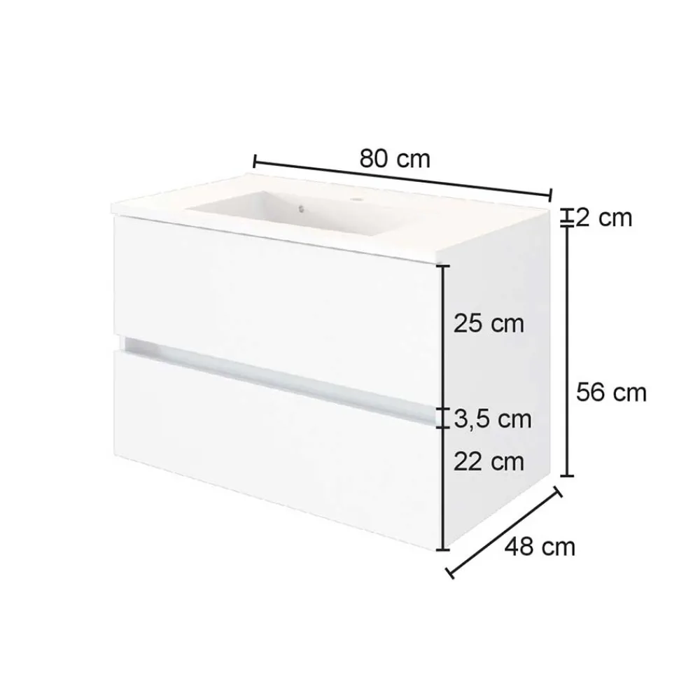 Outlet Schubkasten Waschtisch Tacava Waschbeckenunterschränke