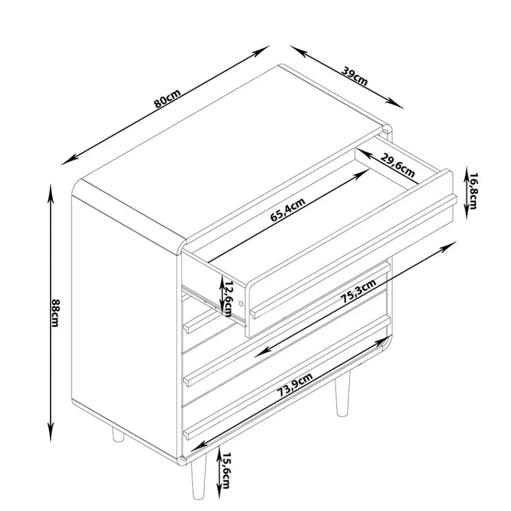 Outlet Schubkastenkommode Lajuna Schlafzimmerkommoden|Schubkastenkommoden
