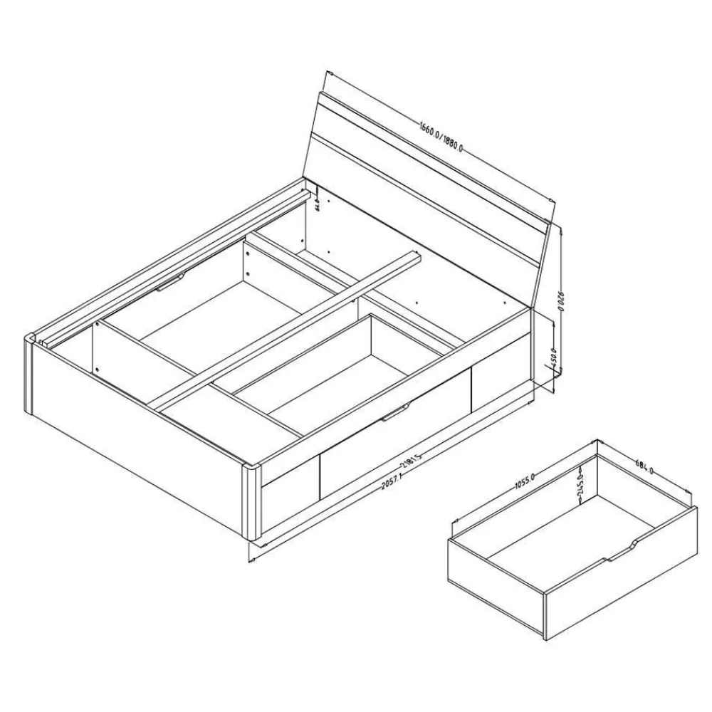 Schubladenbett Otenias*Pharao24