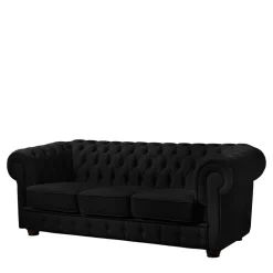 New Schwarze Chesterfieldcouch Vinzenzo Wohnzimmercouch|Einzelsofa