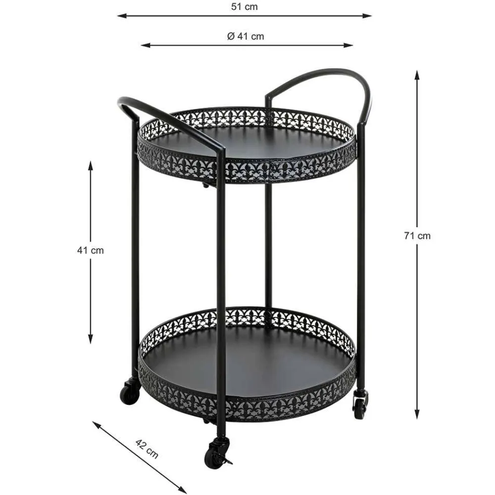 Outlet Schwarzer Servierwagen Etobina Servierwagen