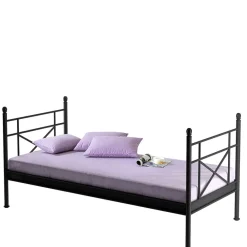 Hot Schwarzes Metall Bett Lakos Doppelbetten|Jugendbetten