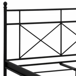 Hot Schwarzes Metall Bett Lakos Doppelbetten|Jugendbetten