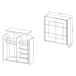 Schwebetürenkleiderschrank Jannik*Pharao24 Hot