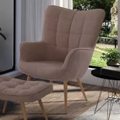 Sessel Beige Stoff Nofre*Pharao24 Clearance