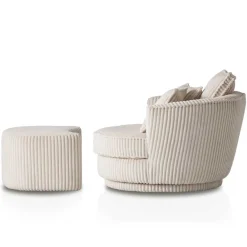 Outlet Sessel mit Hocker Anyel Polstermöbel|Wohnzimmer Sessel