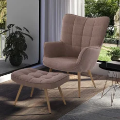 Sessel mit Hocker Nofre Polstermöbel|Wohnzimmer Sessel