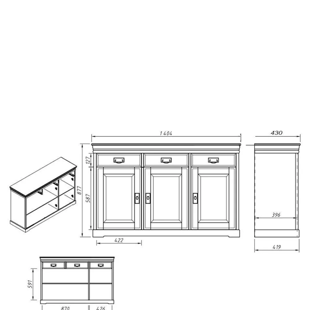 Best Sideboard Limita Massivholzmöbel|Küchenkommode