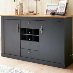 New Sideboard mit Flaschenfach Saridio Küchenkommode|Esszimmerkommoden