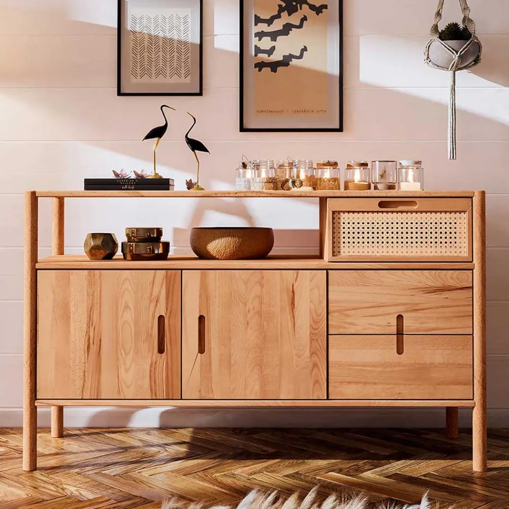 New Sideboard mit Rattan Artjes Küchenkommode|Wohnzimmerkommoden