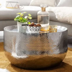 Outlet Silberner Couchtisch Lucie Beistelltische|Couchtische