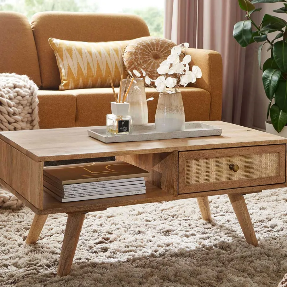 Outlet Skandi Couchtisch Cancano Wohnzimmertisch|Massivholztische