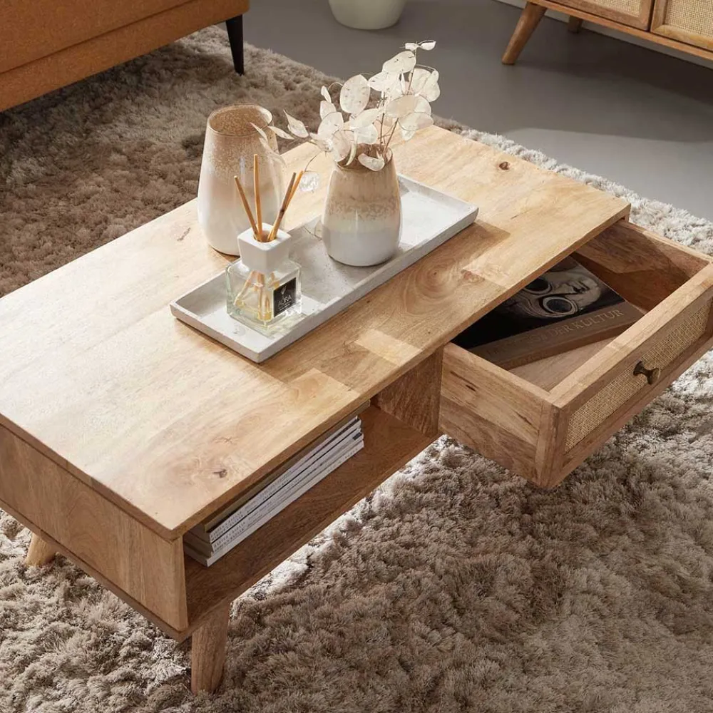 Outlet Skandi Couchtisch Cancano Wohnzimmertisch|Massivholztische