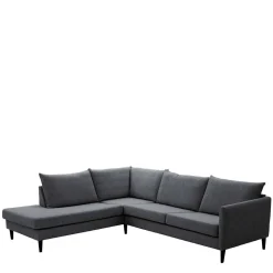 Clearance Skandi Ecksofa Anthrazit Sanctos Wohnzimmercouch|Wohnlandschaften