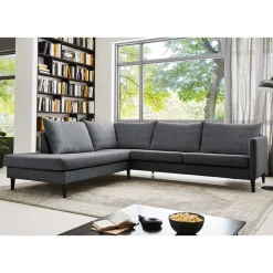 Clearance Skandi Ecksofa Anthrazit Sanctos Wohnzimmercouch|Wohnlandschaften