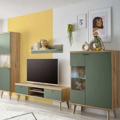 New Skandi Wohnzimmermöbel Lora Wohnwand 300 Cm