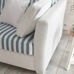 New Sofa blau weiß gestreift Nalyva Polstermöbel|Wohnzimmercouch