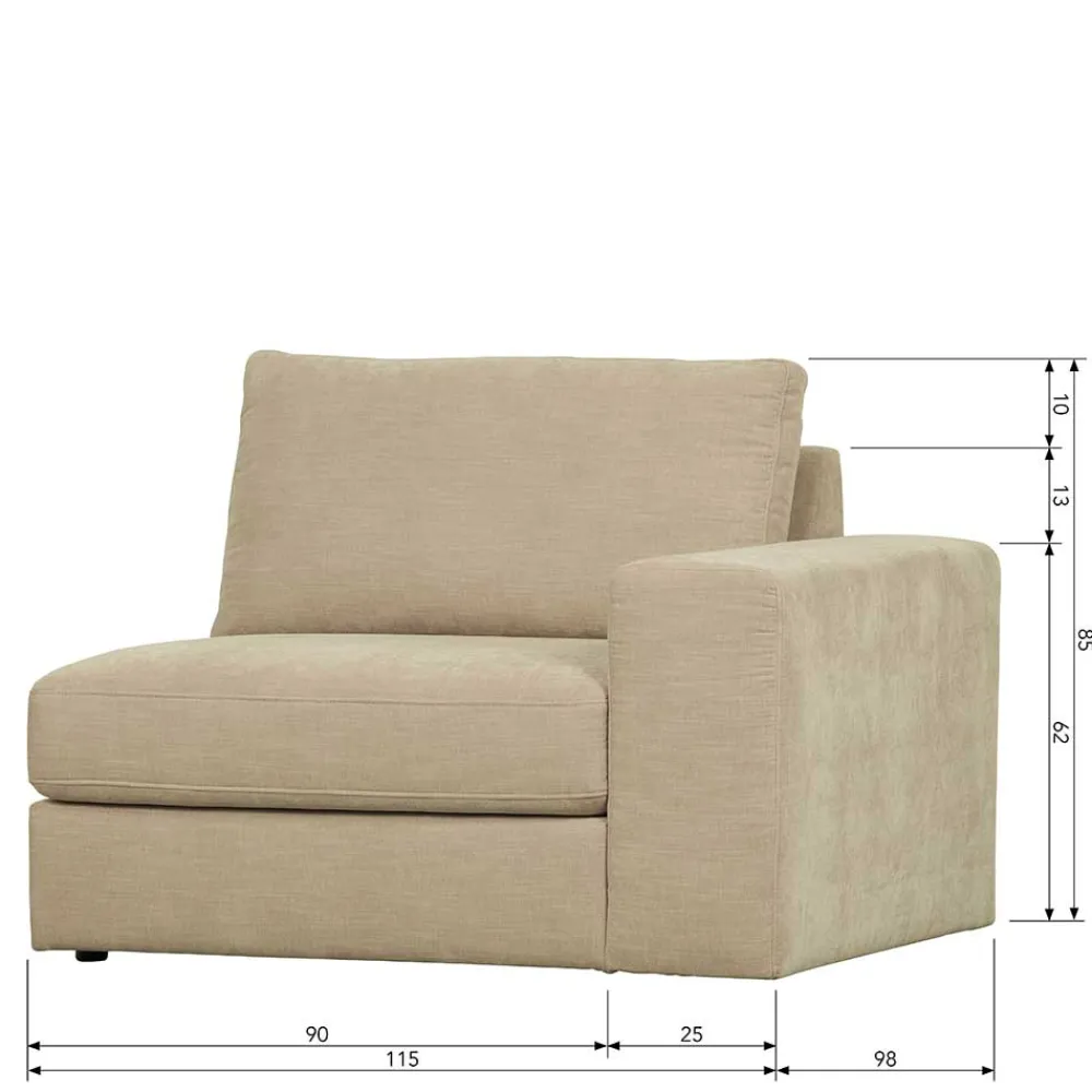 Clearance Sofa Element mit Armlehne rechts Pilamonia Einzelsofa|Modulsofas