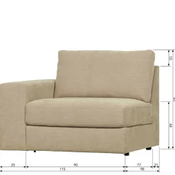 Sofa Element mit Armlehne links Pilamonia*Pharao24 Clearance