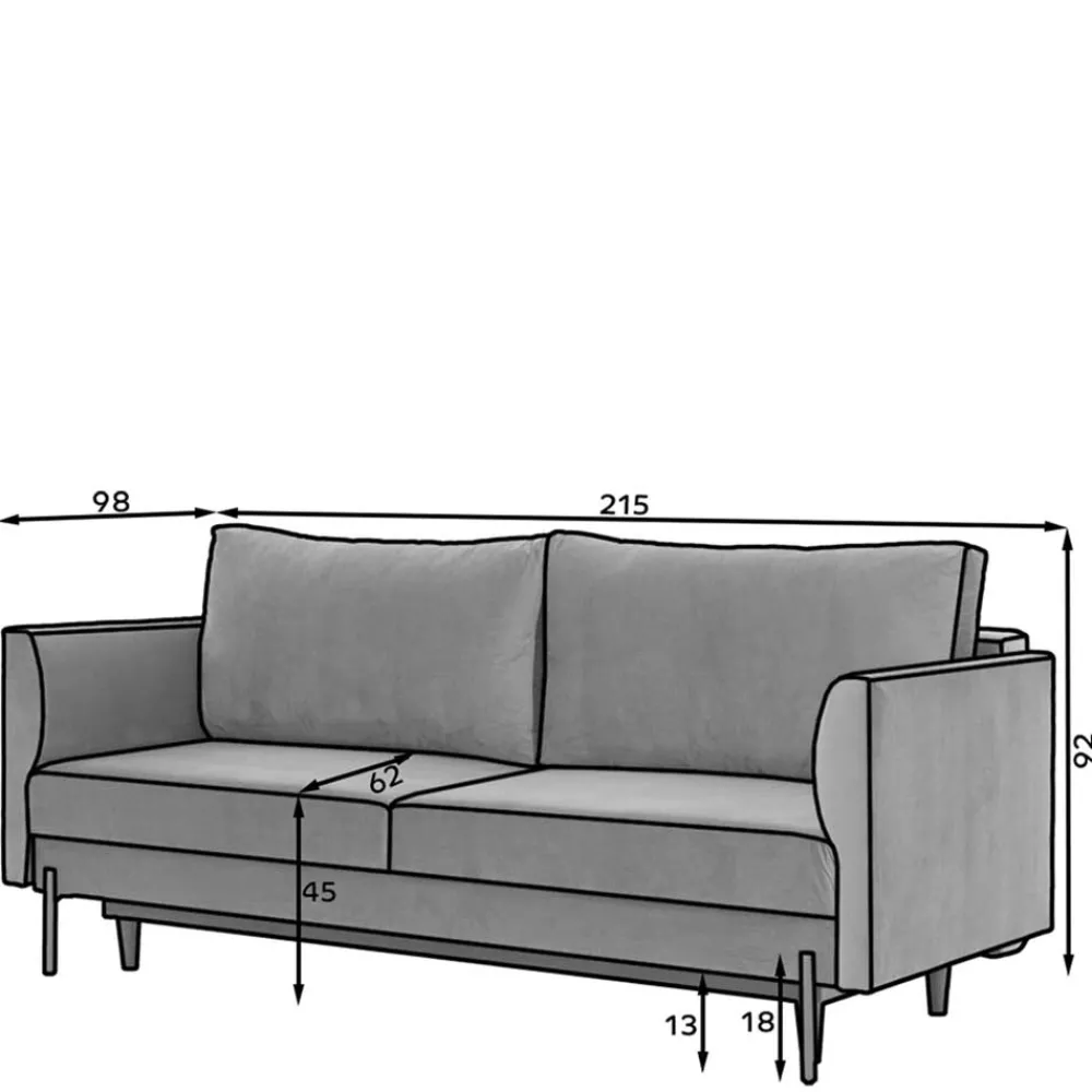 Hot Sofa Samuel 3 Sitzer Sofa|Schlafsofas