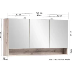 Discount Spiegelschrank mit LED Eleon Badezimmerschränke|Spiegelschränke