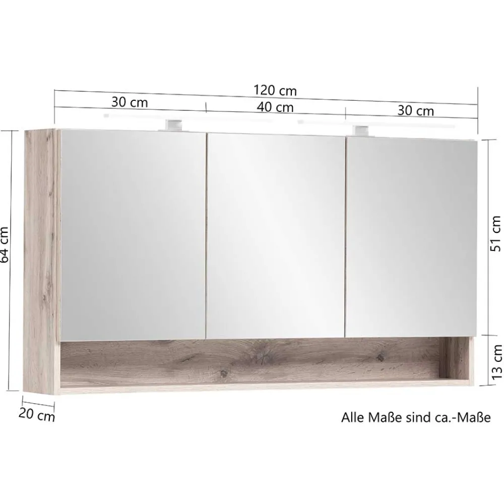 Discount Spiegelschrank mit LED Eleon Badezimmerschränke|Spiegelschränke