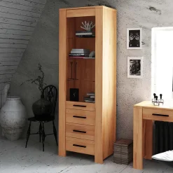 Hot Standvitrine Lasmus Wohnzimmerschrank|Massivholz Schränke