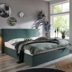 Best Stauraumbett Dunkelgrün 140x200 cm Florynn Funktionsbetten|Schubkastenbetten