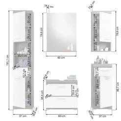 Best 5-teiliges Badezimmermöbel Set Hayoran Badmöbel Sets