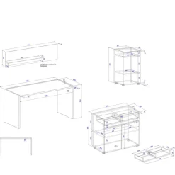 Hot 4-teiliges Büromöbel Set Rascian Büromöbel Sets