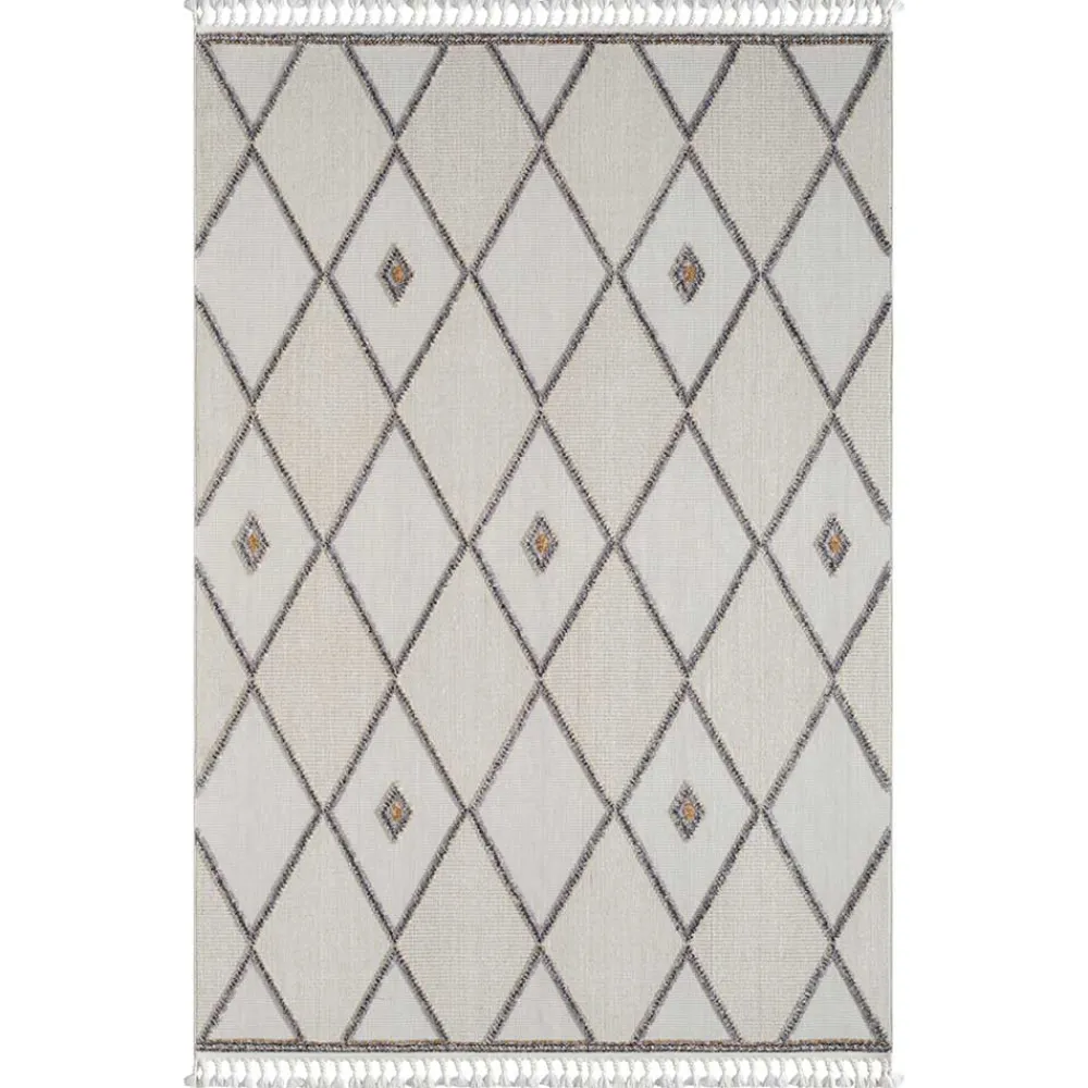 Teppich Beige und Weiß Abbie*Pharao24 New