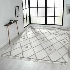 Teppich Beige und Weiß Abbie*Pharao24 New