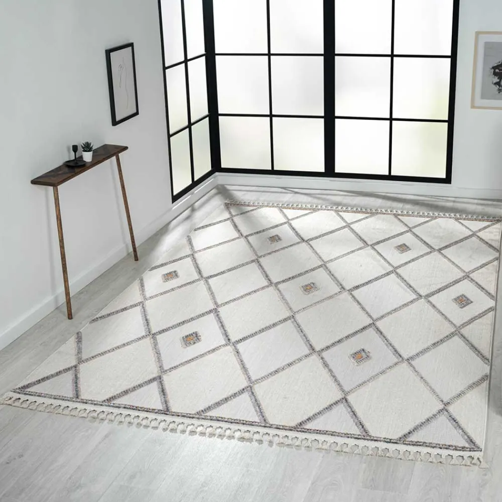 Teppich Beige und Weiß Abbie*Pharao24 New