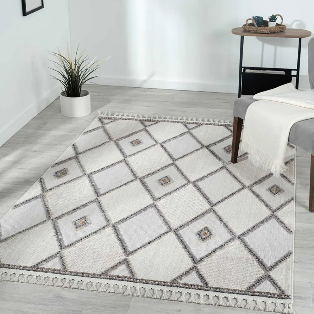 Teppich Beige und Weiß Abbie*Pharao24 New